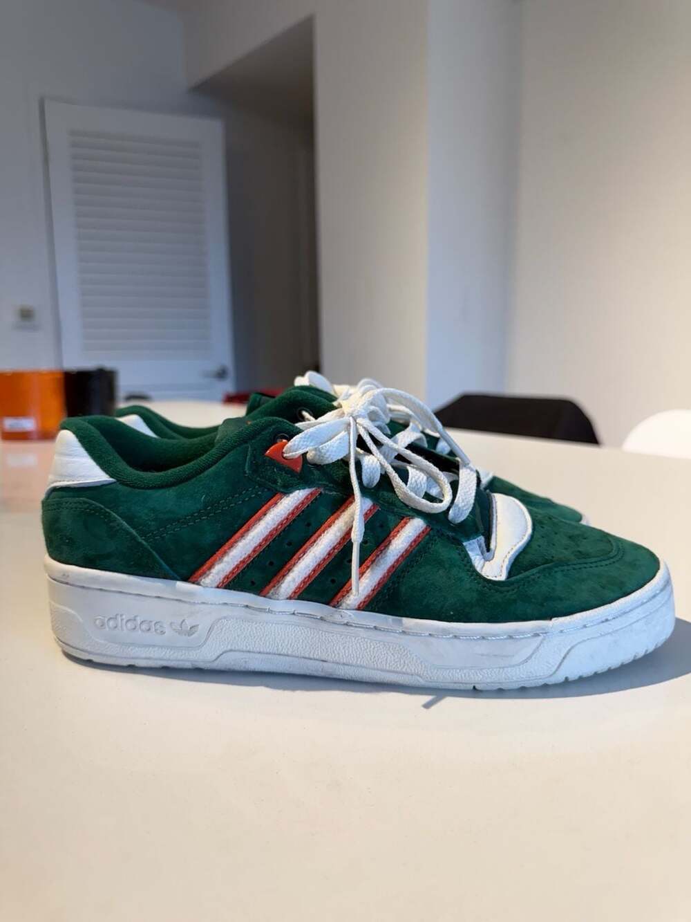Adidas Rivalry Low 'Miami Hurricanes' Green Orange White Size 7.5